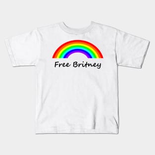 Rainbow Free Britney Typography Kids T-Shirt